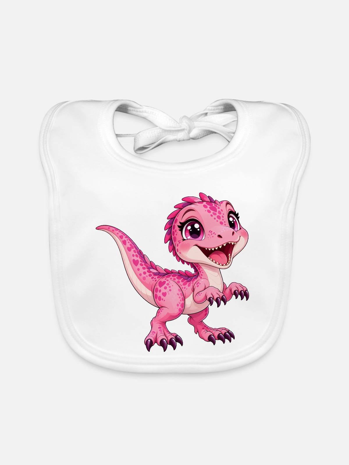 Greifvogel Rose Kawaii - Baby Bio-Lätzchen - Weiß - Vorne