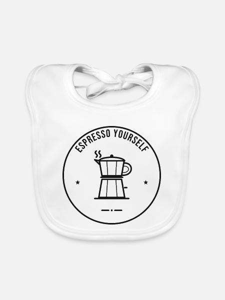 Espresso Yourself – Espressokocher Kaffee - Baby Bio-Lätzchen - Weiß - Vorne
