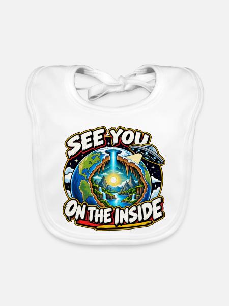 See You On The Inside – Hollow Earth - Baby Bio-Lätzchen - Weiß - Vorne