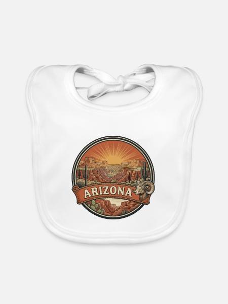 Arizona Grand Canyon Wüstenreise-Souvenir - Baby Bio-Lätzchen - Weiß - Vorne