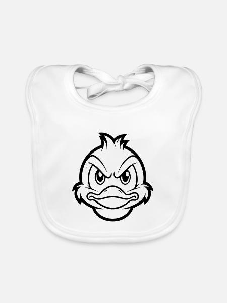 Angry Duck - Baby Bio-Lätzchen - Weiß - Vorne