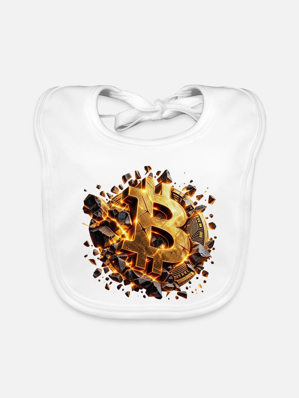 Bitcoin Unbreakable - Baby Bio-Lätzchen - Weiß - Vorne
