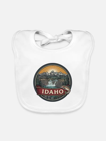 Idaho Sawtooth Mountains Naturreisegeschenk - Baby Bio-Lätzchen - Weiß - Vorne
