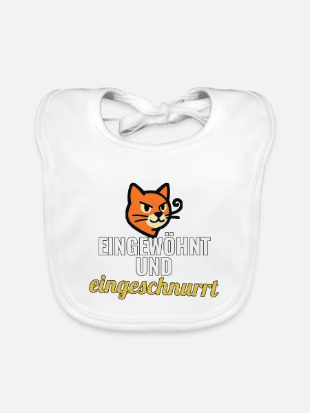 Erstkatzenhalter Geschenk zur ersten Woche - Baby Bio-Lätzchen - Weiß - Vorne