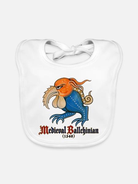Mittelalterliches Ballchinian (1340) - Baby Bio-Lätzchen - Weiß - Vorne