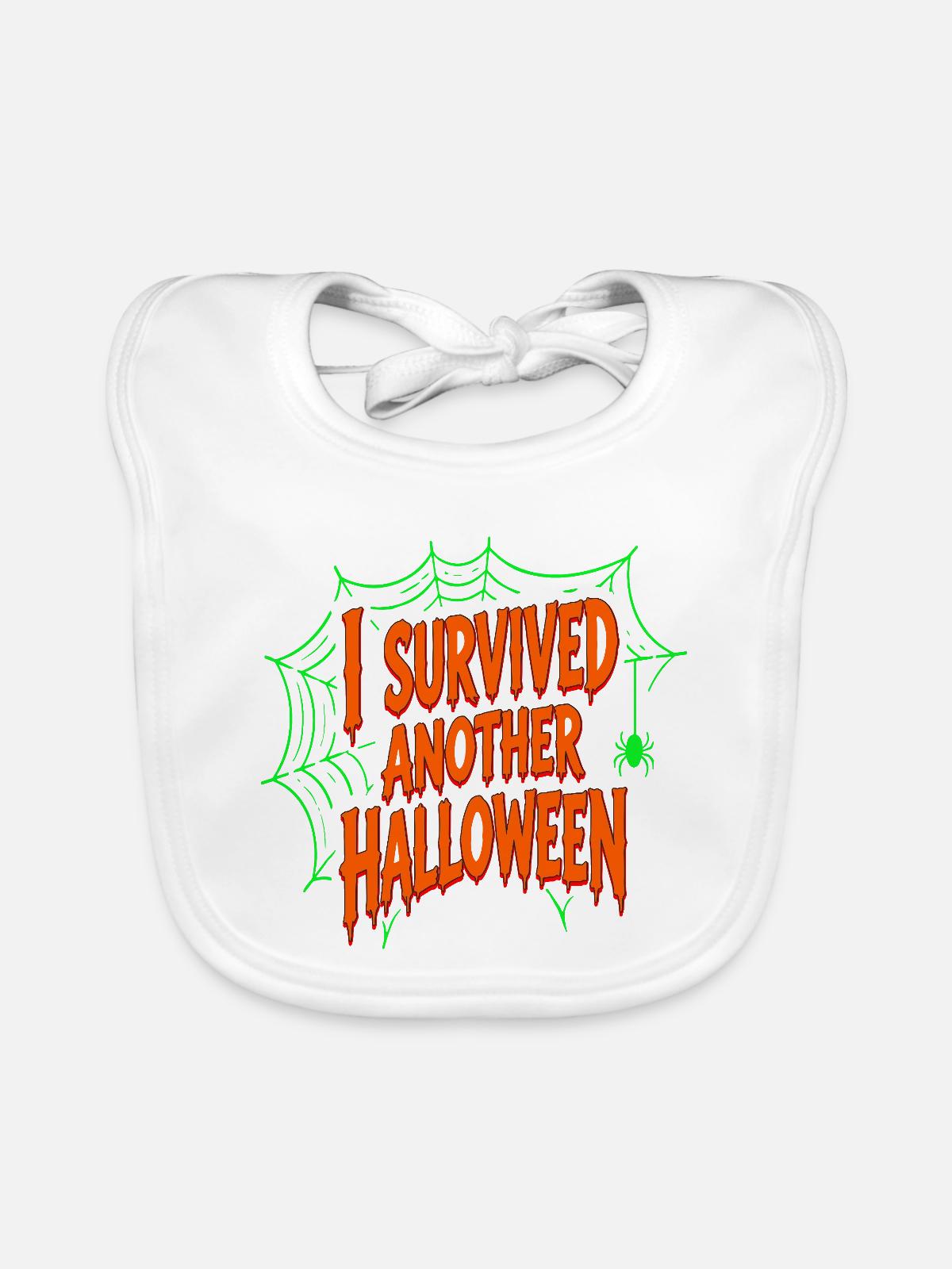 I Survived Another Halloween - Baby Bio-Lätzchen - Weiß - Vorne