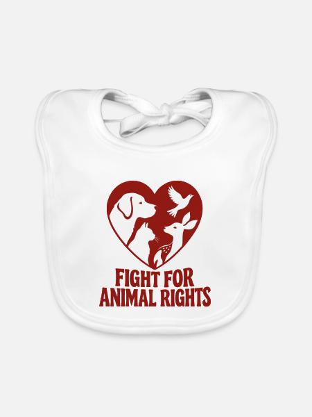 Fight For Animal Rights - Baby Bio-Lätzchen - Weiß - Vorne