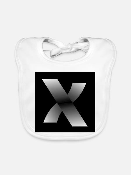 Metallisches X-Gradientendesign - Baby Bio-Lätzchen - Weiß - Vorne