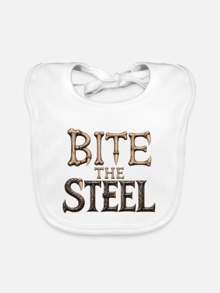 Bite The Steel Welding Wolf Shirt - Baby Bio-Lätzchen - Weiß - Vorne