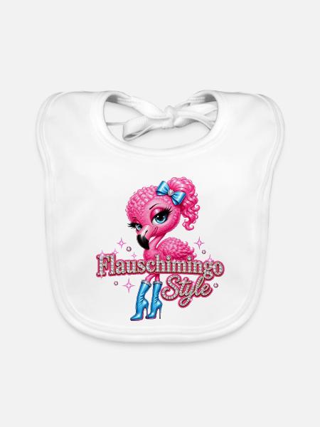 Flauschimingo Style - Baby Bio-Lätzchen - Weiß - Vorne