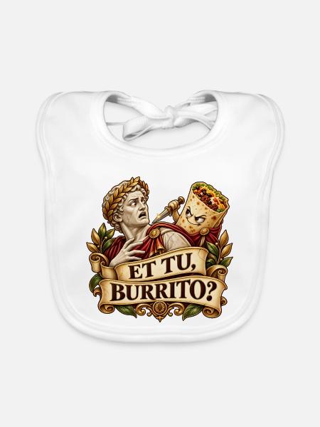 Und Ihr Burrito? Römisches Taco-Duell - Baby Bio-Lätzchen - Weiß - Vorne