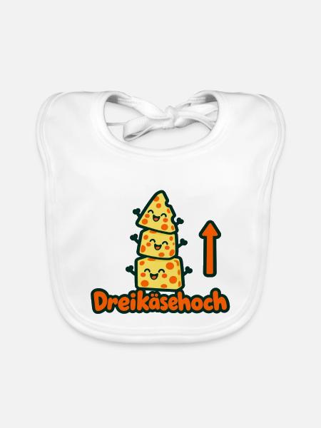 3käsehoch  - Baby Bio-Lätzchen - Weiß - Vorne