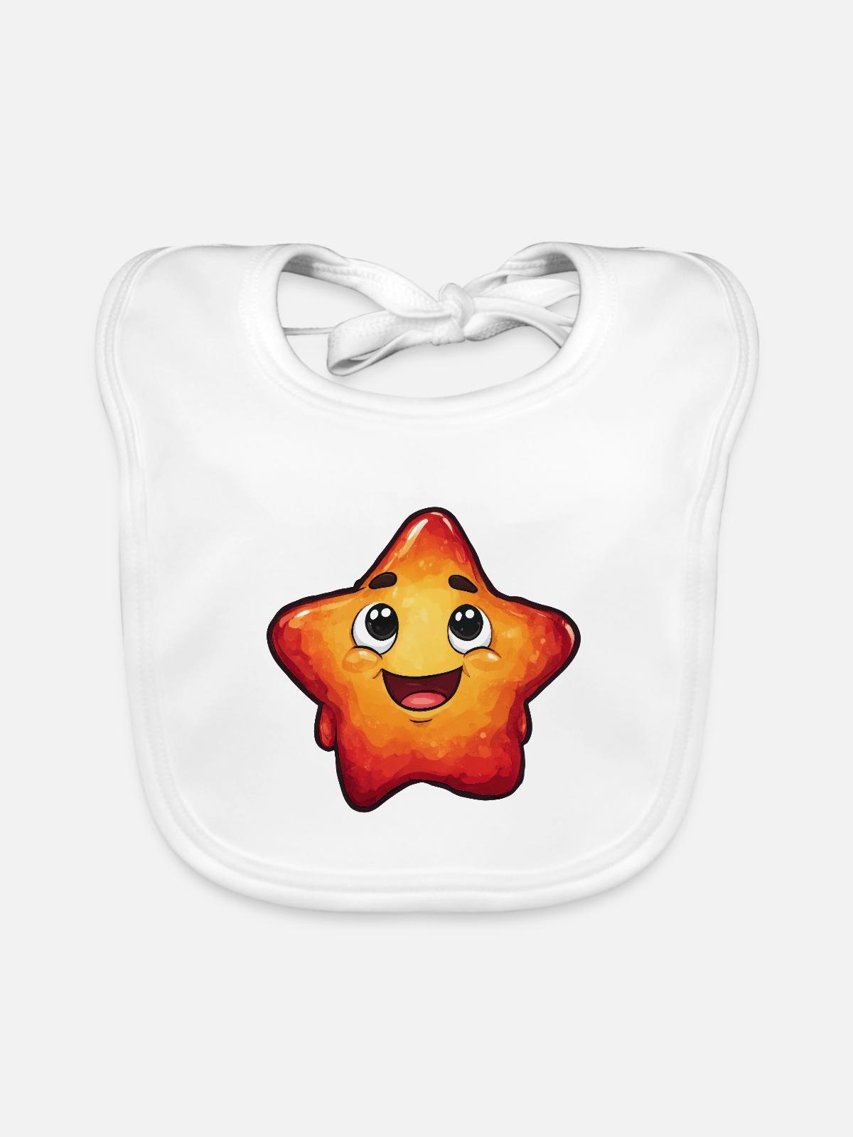 Lächelnder Stern mit Gradient - Baby Bio-Lätzchen - Weiß - Vorne