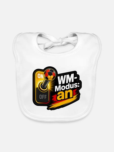 WM-Modus an Schalter mit Handball Vektor Shirt - Baby Bio-Lätzchen - Weiß - Vorne