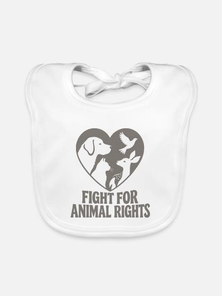 Fight For Animal Rights - Baby Bio-Lätzchen - Weiß - Vorne
