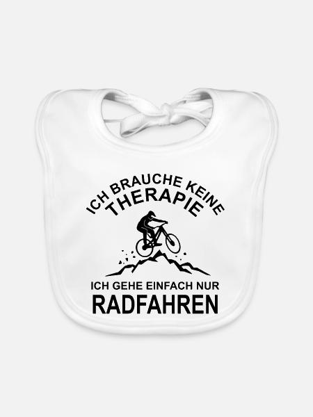 Radfahren - Ich brauche keine Therapie - Baby Bio-Lätzchen - Weiß - Vorne