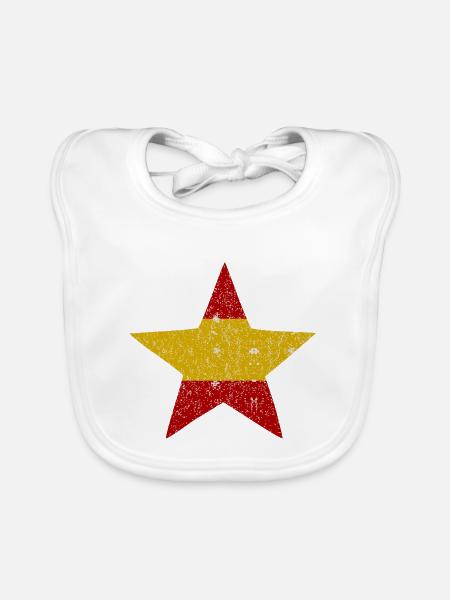 Trikolore Stern Spanien - Baby Bio-Lätzchen - Weiß - Vorne