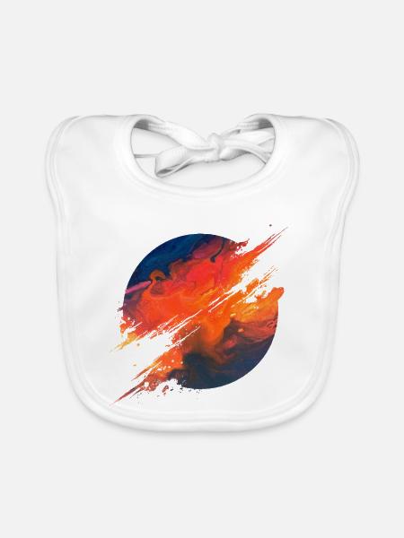 Aurora Ember Abstract Splash - Baby Bio-Lätzchen - Weiß - Vorne