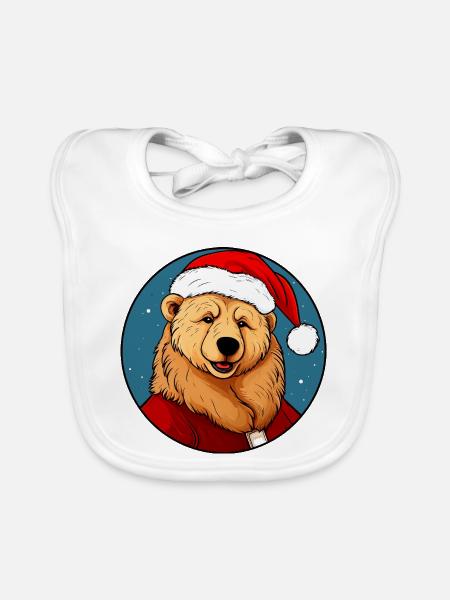 Bären Christmas / Thanksgiving - Baby Bio-Lätzchen - Weiß - Vorne
