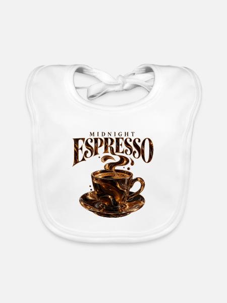 Midnight Espresso Club - Baby Bio-Lätzchen - Weiß - Vorne