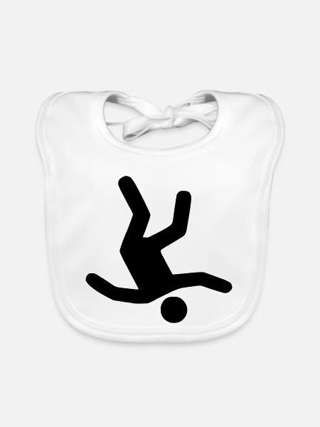 Falling Man - Baby Bio-Lätzchen - Weiß