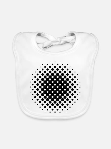 Black Dots - Baby Bio-Lätzchen - Weiß - Vorne