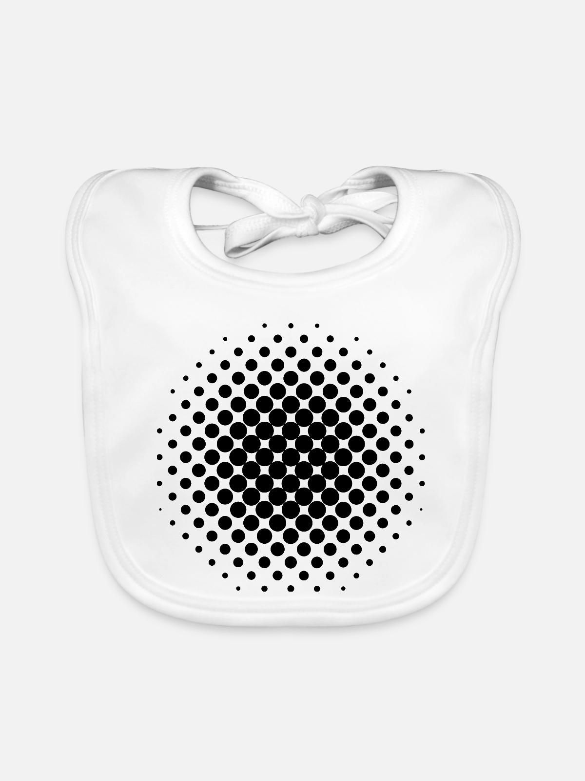 Black Dots - Baby Bio-Lätzchen - Weiß - Vorne