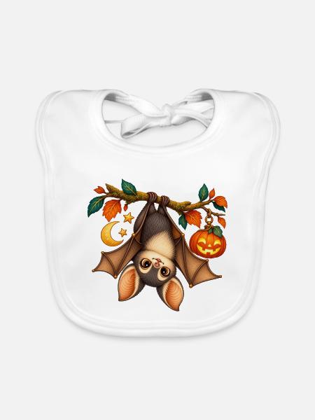 Sternenklare Halloween-Fledermaus - Baby Bio-Lätzchen - Weiß