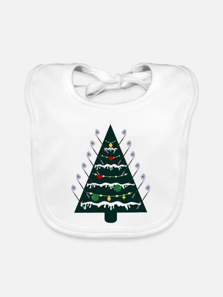 Weihnachtsbaum, Golfen Golfschläger - Baby Bio-Lätzchen - Weiß - Vorne