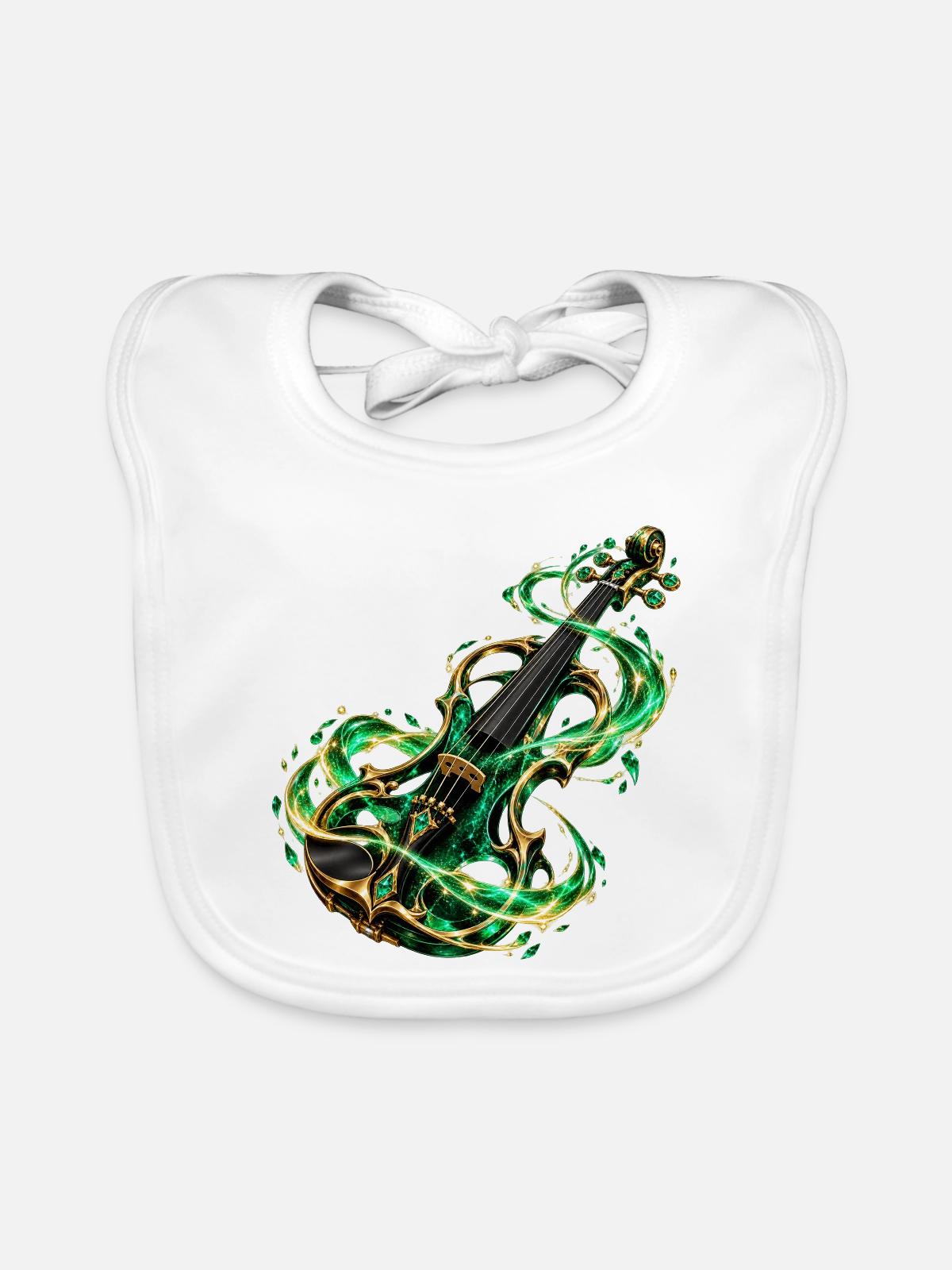 Smaragdgrüne Arkane Violine - Baby Bio-Lätzchen - Weiß - Vorne