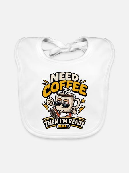 Kaffee Energie - Baby Bio-Lätzchen - Weiß - Vorne