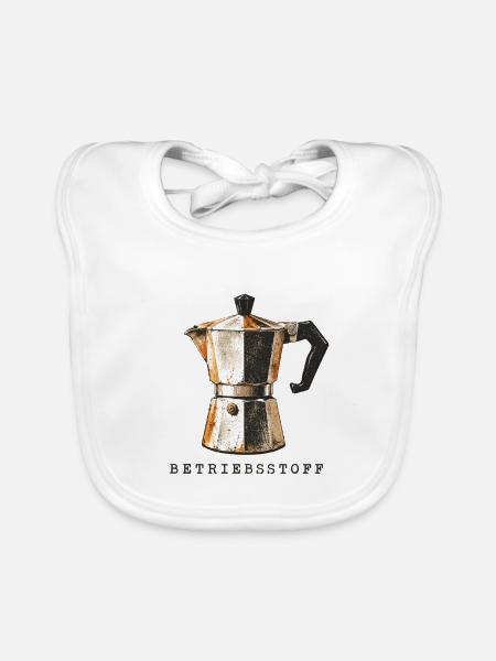 Kaffee Shirt - Baby Bio-Lätzchen - Weiß - Vorne