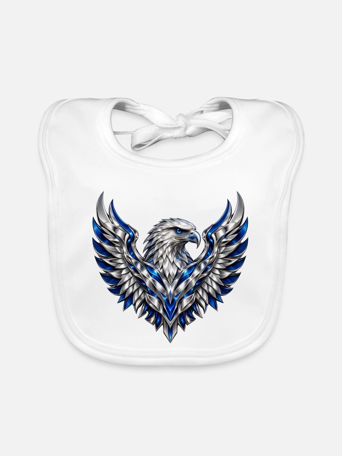 Silver Storm Eagle - Baby Bio-Lätzchen - Weiß - Vorne