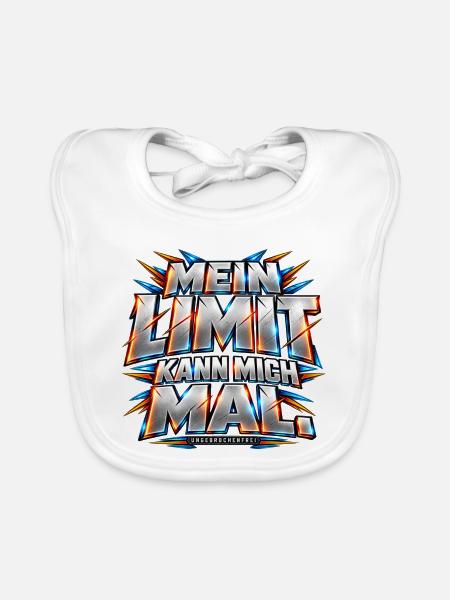 Mein Limit kann mich mal! – Fitness & Krafttrainin - Baby Bio-Lätzchen - Weiß - Vorne