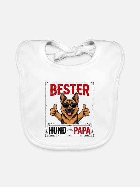 Bester Hund Papa Deutscher Schäferhund - Baby Bio-Lätzchen - Weiß