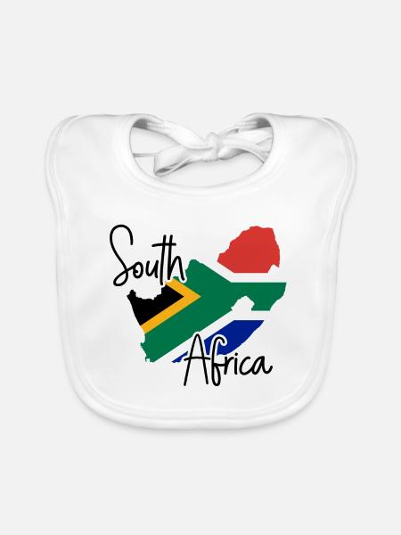 Afrique du Sud - Bavoir bio Bébé - blanc - Devant