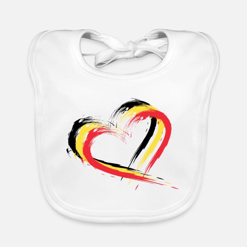 Brosse coeur drapeau couleurs du drapeau belge Bavoir bio Bébé