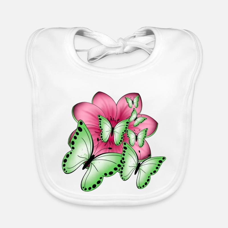 Schmetterlinge Blume Baby Bio-Lätzchen
