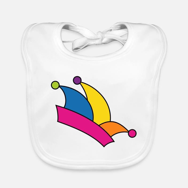 Fool's cap Mardi Gras rainbow colors costume fool Organic Baby Bibs