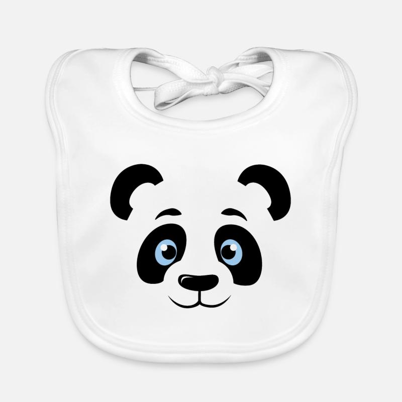 Cute panda head face panda bear panda face Organic Baby Bibs