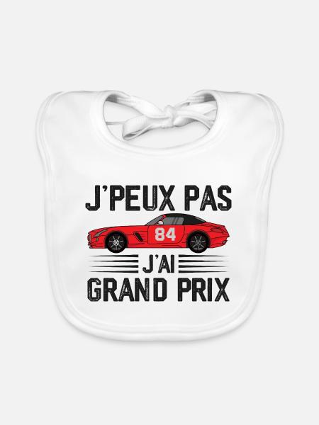 Je peux pas j ai grand prix - Bavoir bio Bébé - blanc - Devant