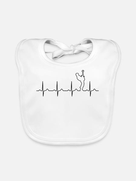 Bass Player Heartbeat - Organic Baby Bibs - white - Front