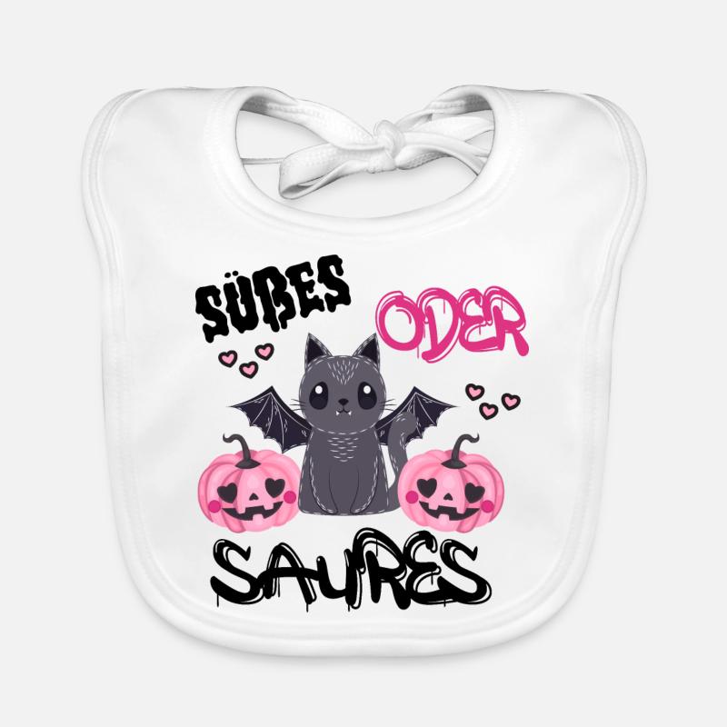süßes oder saures Halloween Design - Vampirkatze Baby Bio-Lätzchen