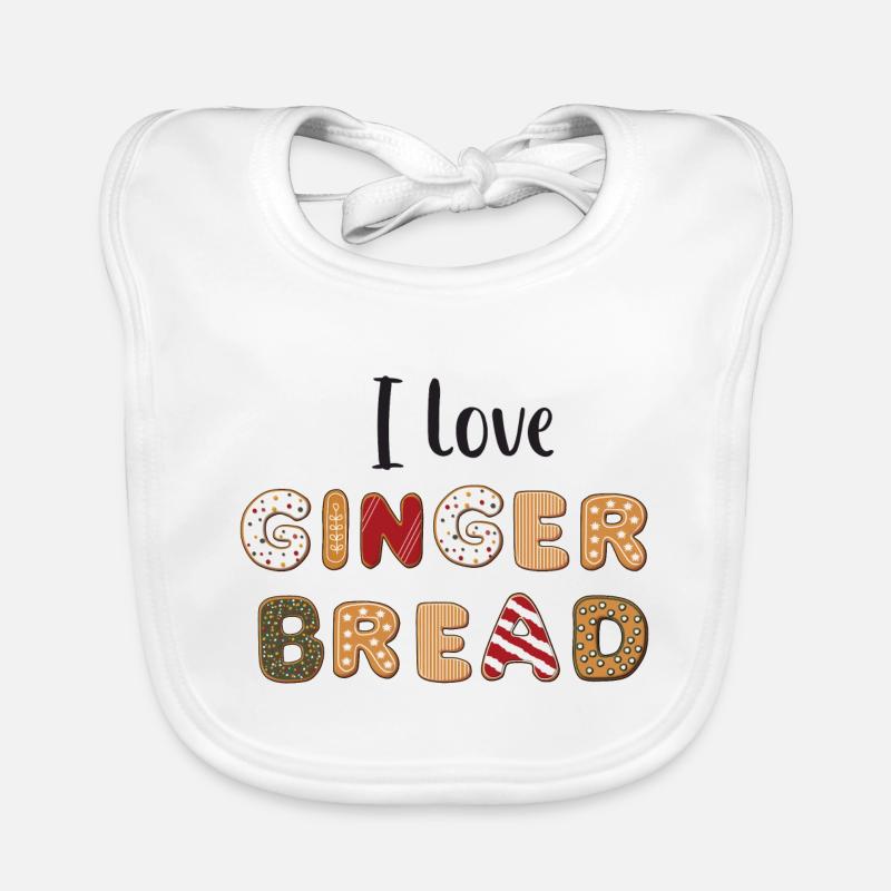 I love Gingerbread Lebkuchen Weihnachten Plätzchen Baby Bio-Lätzchen