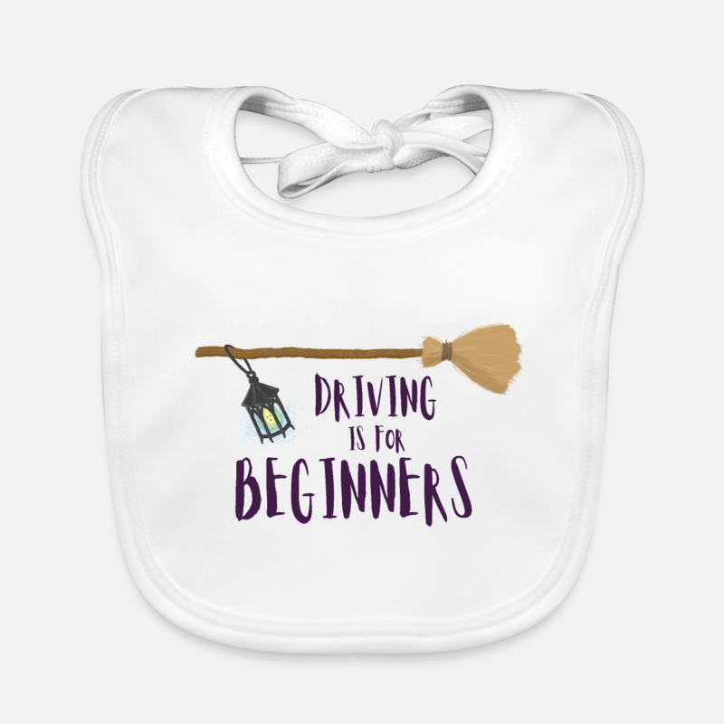 Broom driving is something for beginners Organic Baby Bibs