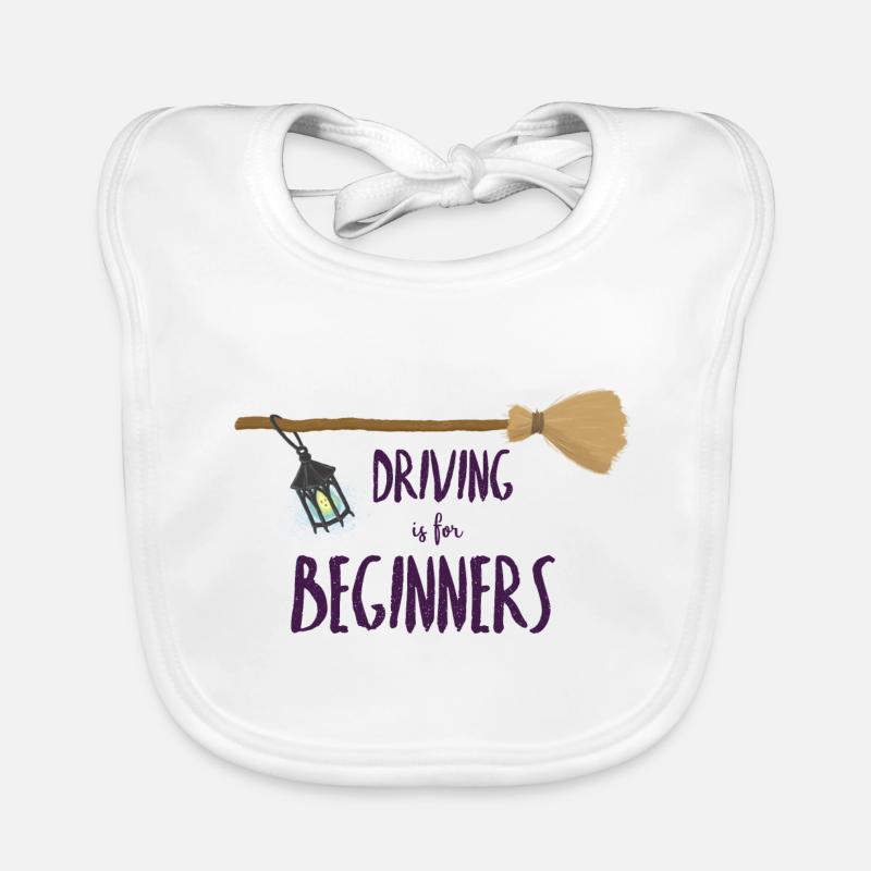 Broom driving is something for beginners Organic Baby Bibs