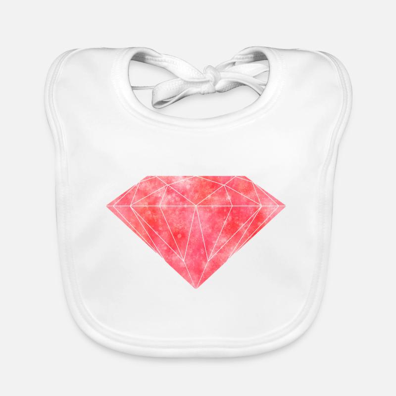 Pierre de diamant rouge rubis cristal Bavoir bio Bébé
