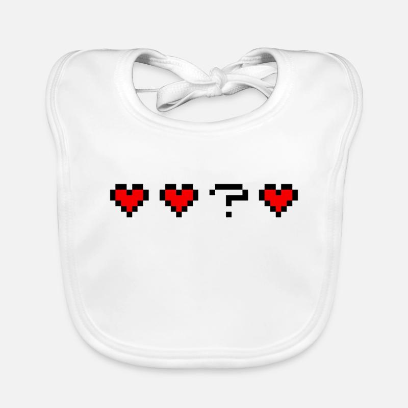 Three hearts a question mark Organic Baby Bibs