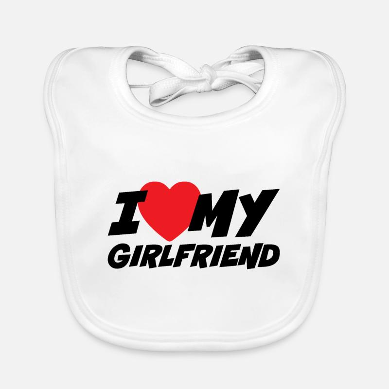 I Love my Girlfriend Organic Baby Bibs
