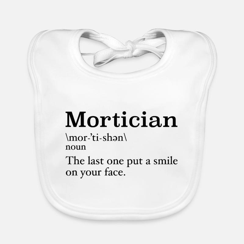 Bestatter Definition Studentin der Leichenkunde Baby Bio-Lätzchen